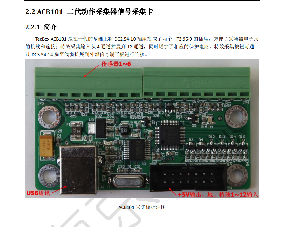 ACB101二代动作采集器信号采集卡