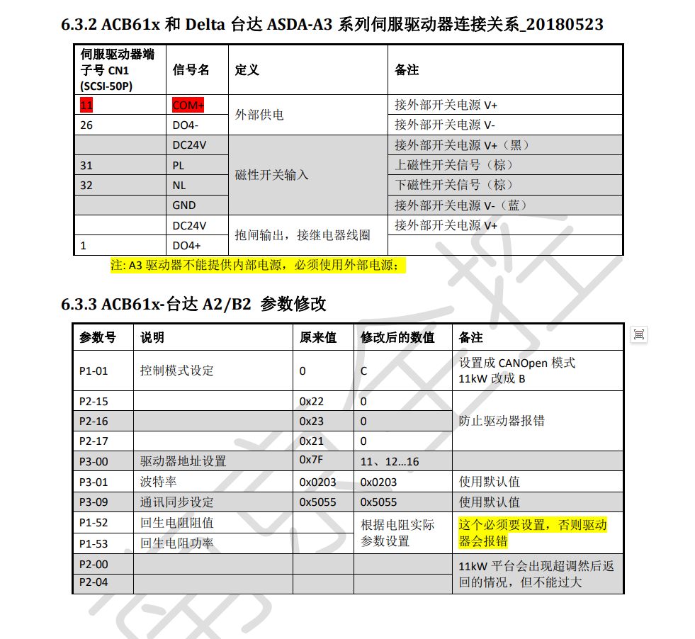 ACB61x台达ASDA-xxCANOpen伺服驱动器-1