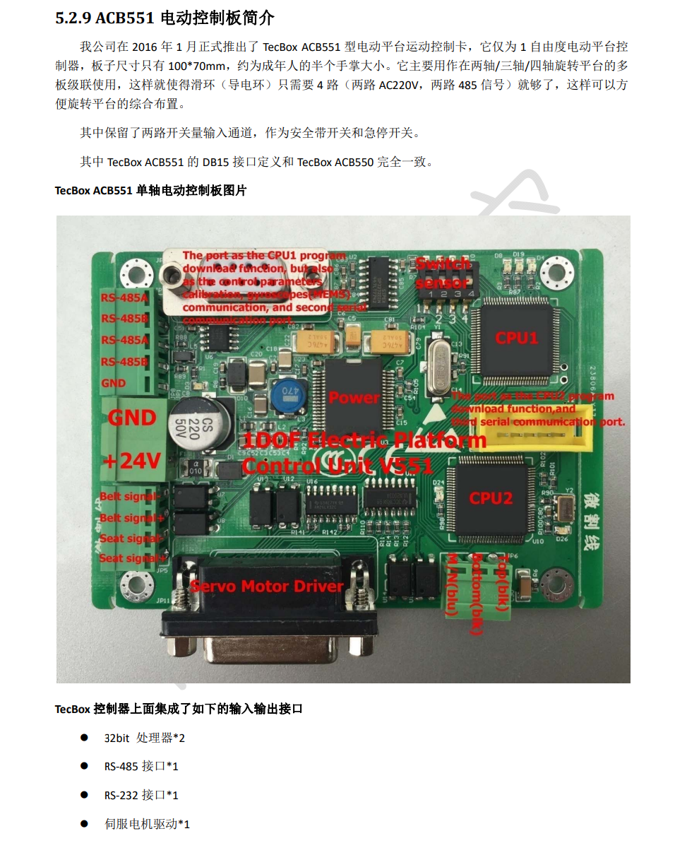 ACB551电动控制板简介